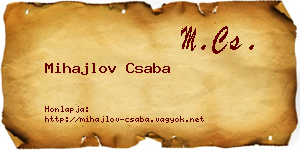 Mihajlov Csaba névjegykártya